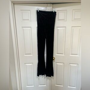 We AreHot As Hell‎ Blow Your Horn Flare velvet Black roll up pants goth witchy